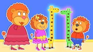 Lion Family  Growth Measurement  Cartoon for Kids