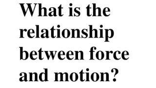 Relation Between Force And Motion