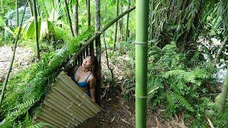 #14. Building Bushcreaft Shelter In The Bush Bushcreaft Hut In The Dust By The River Free Life