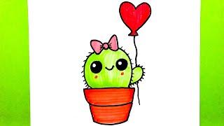 Very Easy Cactus Drawing How to Draw Cute Cactus Easy Drawing Ideas for Kids