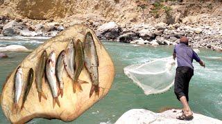 dharme brother fishing with village friend  village fishing style  trap to fish @ruralnepall