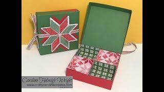 Quilted Christmas Partitioned Gift Box - video tutorial with Stampin Up Products