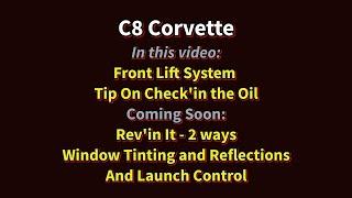 C8 Corvette Lift system and checking the oil