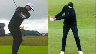 Adam Scott Iron Slow Motion Golf Swing DOWN THE LINE AND FACE ON