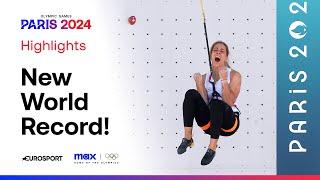 Aleksandra Miroslaw breaks Speed Climbing World Record TWICE   #Paris2024 #Olympics