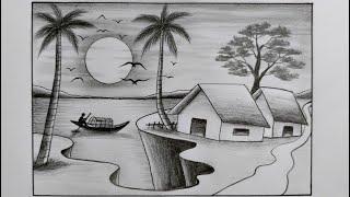 How to draw landscapes with pencil easilyCách vẽ tranh phong cảnh bằng bút chì dễ dàng