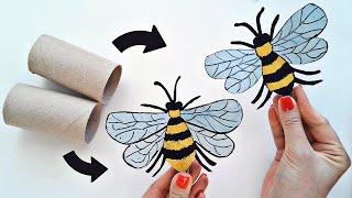 Superb Recycling Craft Idea With Toilet Paper Rolls  DIY Tutorial  - How to Make Flying Honey Bees