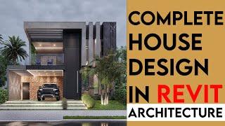 Modern house in revit tutorial  revit architecture   revit tutorial  complete