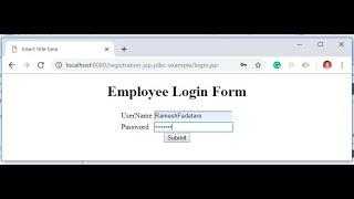 Login Form using JSP + Servlet + JDBC + MySQL Example