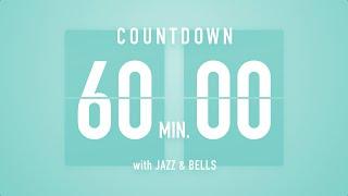 60 Minute  1 Hour  Countdown Timer Flip clock   With Jazz + Bell 