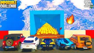 GTA 5 Indian Cars Vs Super Cars  IMPOSSIBLE FIRE Chamber Sky Ramp Challenge  GTA 5 MODS