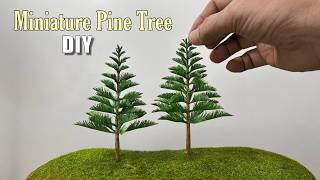 How to make a Realistic Miniature Pine Tree  DIY Tutorial