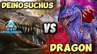 Deinosuchus Vs Dragon Boss Fight Solo Ark Survival Ascended