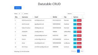 Datatable server side processing CRUD Operations  Bootstrap 5  PHP MYSQL AJAX