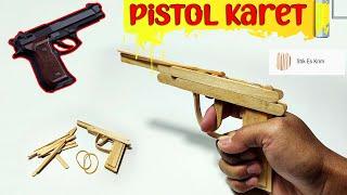 CARA Membuat PISTOL peluru KARET dari STIK ES KRIM - PRAKARYA DARI STIK ES KRIM