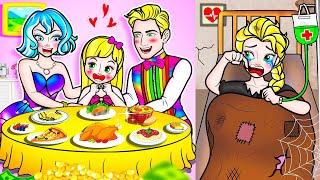 paper doll Rainbow and Friend Poor vs Rich One Colored Love  Rapunzel Compilation 놀이 종이