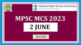 MPSC  MATHS MCS Combined 2023 Preliminary Exam Paper II  Solution  MIZORAM #mizoram #msc2023