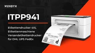 MUNBYN P941 Etikettendrucker 4XL Etikettenmaschiene Versandetikettendrucker für DHL UPS FedEx