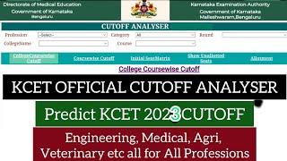 KCET OFFICIAL CUTOFF ANALYSER  KCET 2023 EXPECTED CUTOFF  KCET 2023 CUTOFF MARKS   KCET 2023