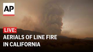 LIVE Aerials of line fire in San Bernardino County California