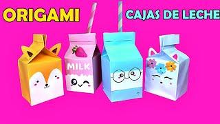 CÓMO HACER CAJA DE LECHE KAWAII-IDEAS DE HAZLO TÚ MISMO-UNICORNIO KAWAII FRESA-ARTESANÍA DE PAPEL