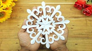 Paper Cutting Snowflake Design ️ How to Make Snowflake Out of Paper  Easy Paper Crafts