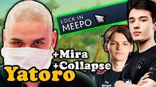 Yatoro Teamed Up w Collapse & Mira and Picked MEEPO to Win a Very Hard Game