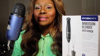 Unboxing Immersion Blender with Whisk ASMR Chewing Gum  Rain Sounds