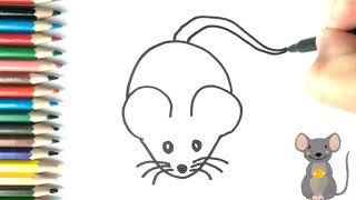 Cómo dibujar un Ratón paso a paso y Fácil