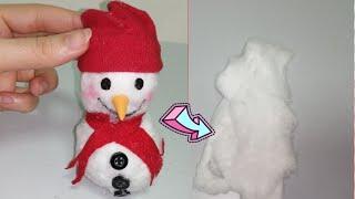 طريقة عمل رجل الثلج️ من شويه قطن DIY Snowman