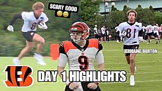 Joe burrow drops DEEP BOMB to Rookie Jermaine Burton @ Cincinnati Bengals OTA’s Highlights DAY 1 🫢