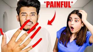 WEARING LONG ACRYLIC NAILS FOR 24 HOURS  *Painful*