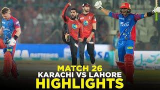 PSL 9  Full Highlights  Karachi Kings vs Lahore Qalandars  Match 26  M2A1A