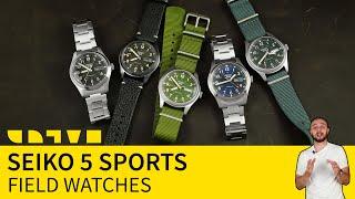 Японские часы Seiko 5 Sports в стиле field watch