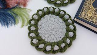 شاهد تلك الفكرة الجميلة والسهلة من الكروشيةلعمل أطراف مفرش وكوسترات Amazing-crochet idea#افكار مورى