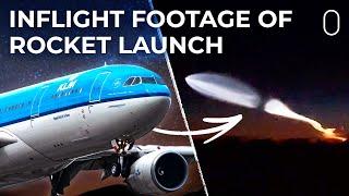 Wild KLM Airbus A330 Pilot Captures SpaceX Rocket Launch From 40000 feet