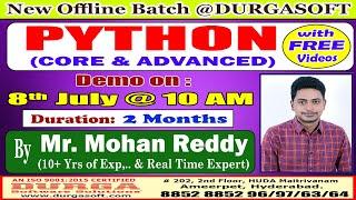 PYTHON CORE & ADVANCED Offline Training @ DURGASOFT