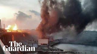 Moment Russian missile strikes Ukraines largest dam