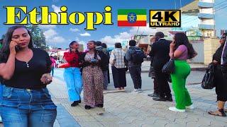 ገራሚው ሰፈር 5 ኪሎ  Addis Ababa Walking Tour 547 Piassa  Ethiopia 4K