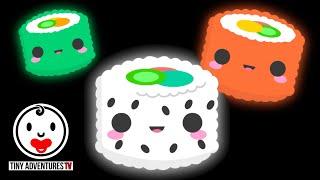Baby Sensory - Disco Glow Sushi - Fun High Contrast Animation to Entertain Baby