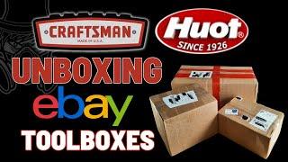 Unboxing ebay Tool box Haul Featuring Two Vintage Heritage Craftsman boxes and one Huot box.