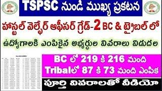 Hostel welfare officer Gr 2 in BC & Tribal final selection list for all aspirants By SRINIVASMech