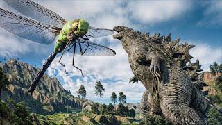 Giant Dragonfly Snatches Godzilla