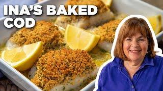 Ina Gartens Baked Cod with Garlic and Herb Ritz Crumbs  Barefoot Contessa  Food Network