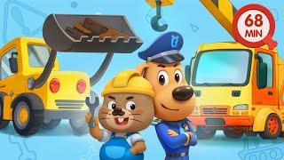 Construction Engineer and Policeman  Safety Tips  Kids Cartoons  Sheriff Labrador