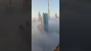 Good Morning ️ Dubai Burj Khalifa in Fog 08.04.2021 Winter in Dubai #Shorts