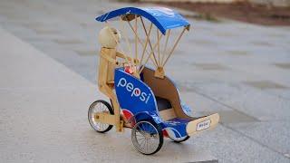 Make A Pepsi Cycle Bike With Robot - Electric Bike From Pepsi Cans