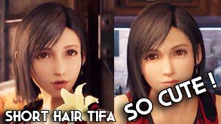 Tifa Short Hair in Red Plaid Outfit So Cute  Final Fantasy VII Remake