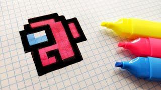 Handmade Pixel Art - How to draw an Among US #pixelart