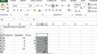 How to use sumproduct function in excel